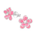 Lily Nily Pink 3D Flower SS Earrings
