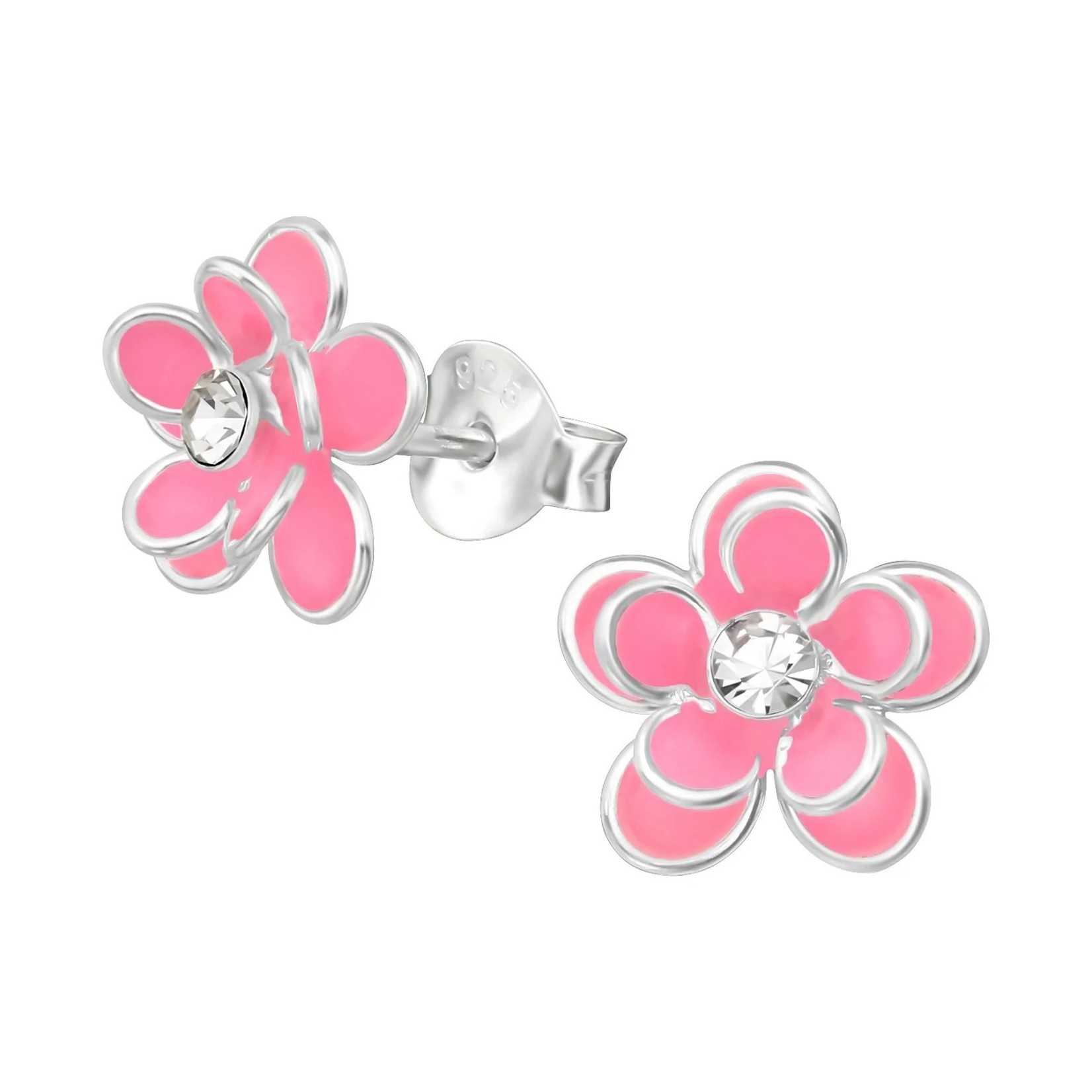 Lily Nily Pink 3D Flower SS Earrings