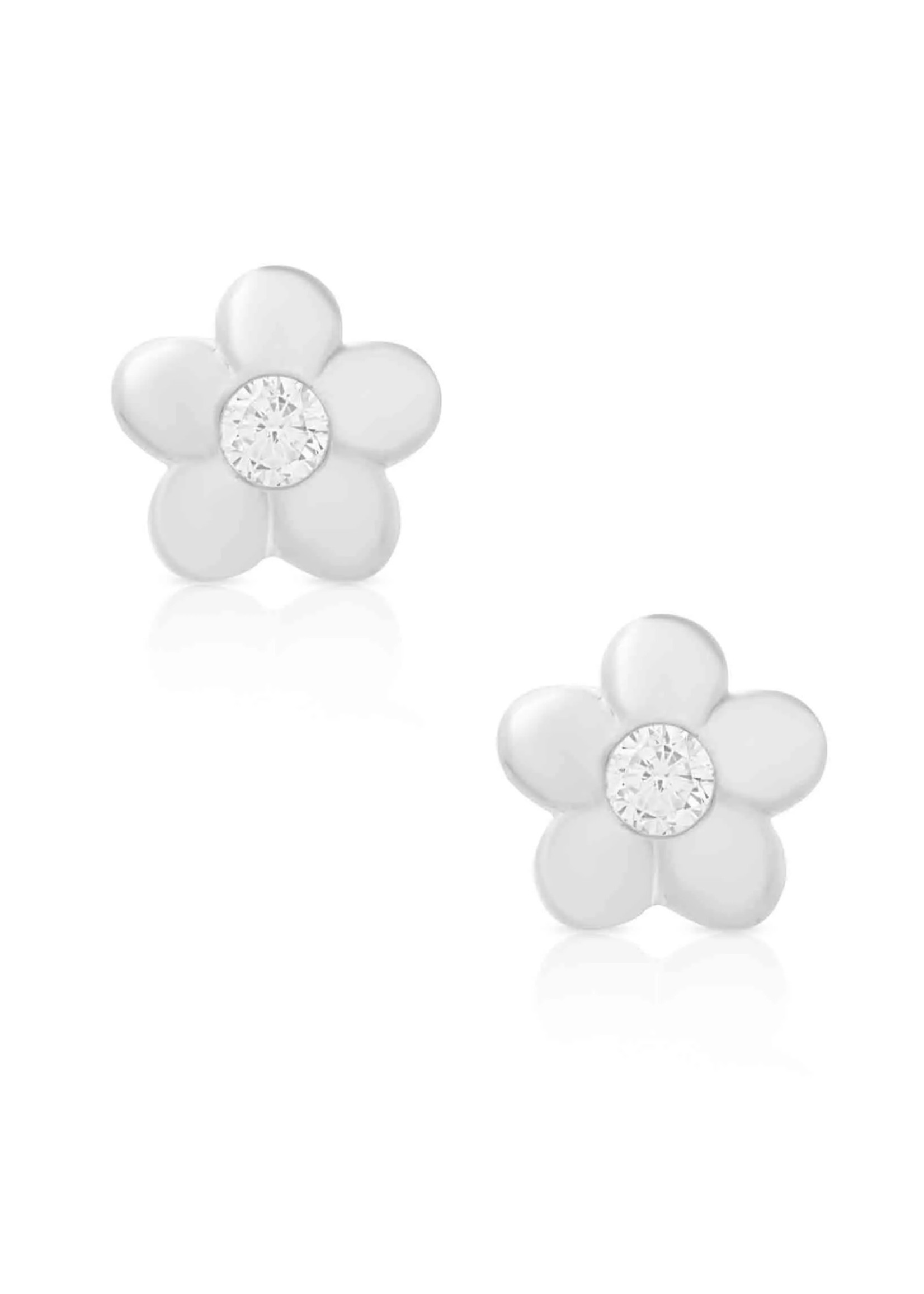 Lily Nily Flower CZ SS Earrings
