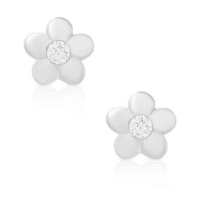 Lily Nily Flower CZ SS Earrings