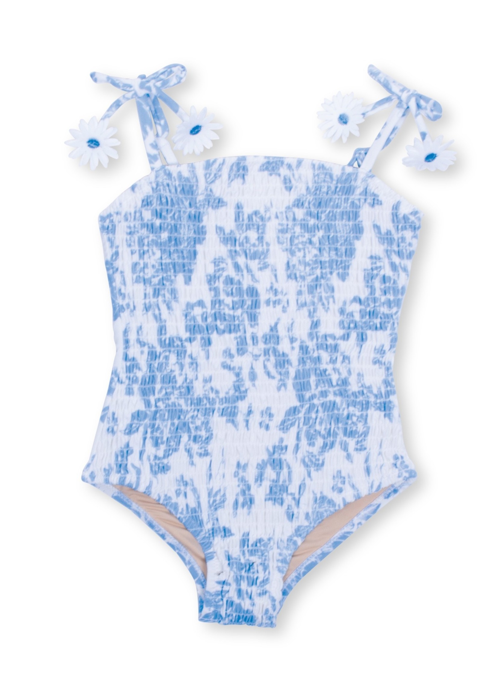Shade Critters Blue Bouquet Smocked Swimsuit