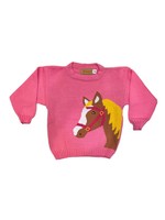 Luigi Kids Pink Horse Sweater