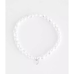 Pura Vida White Mop Heart Stretch Bracelet