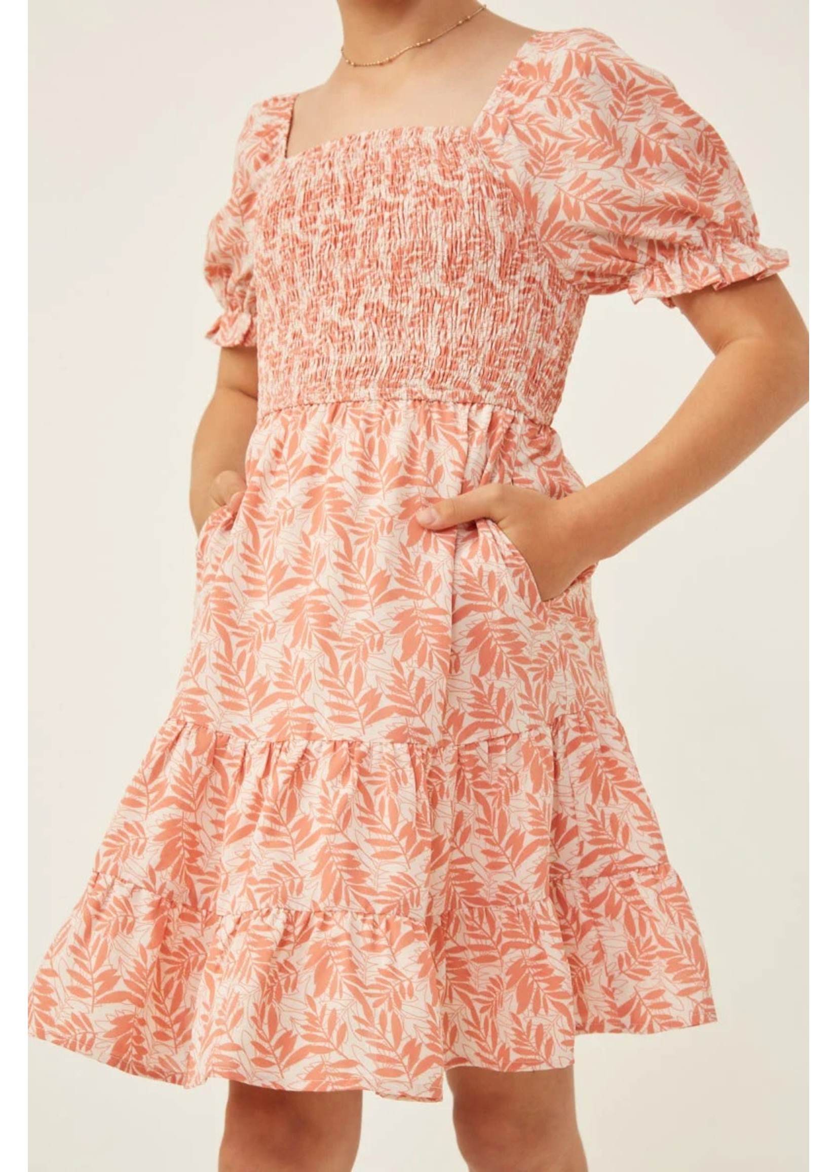 Hayden Girl Pink Botanical Smocked Dress