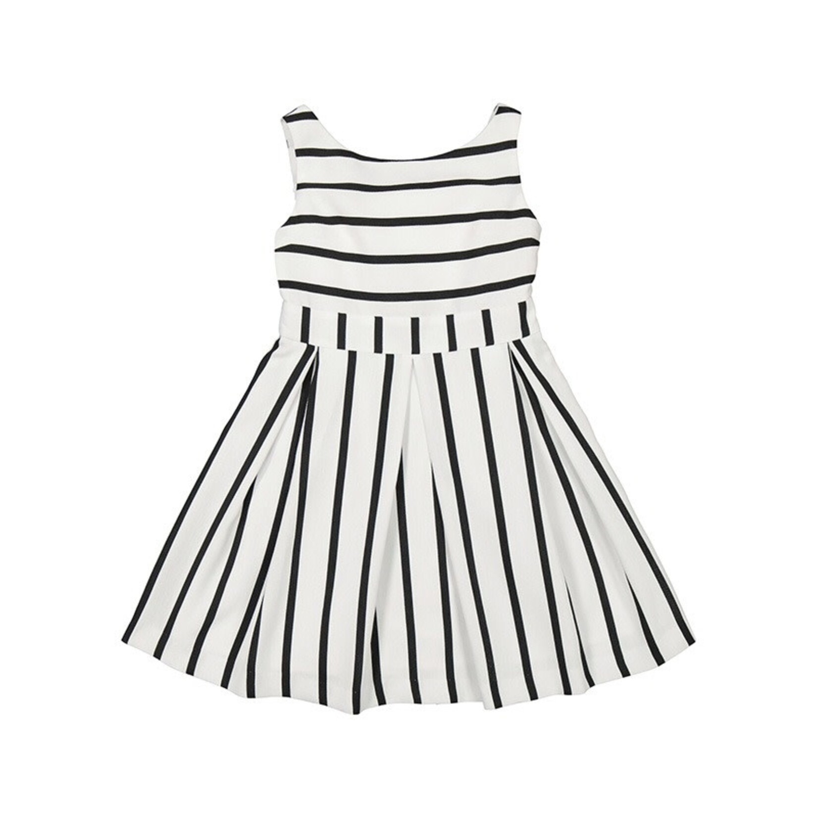 Mayoral Black/White Striped Dress