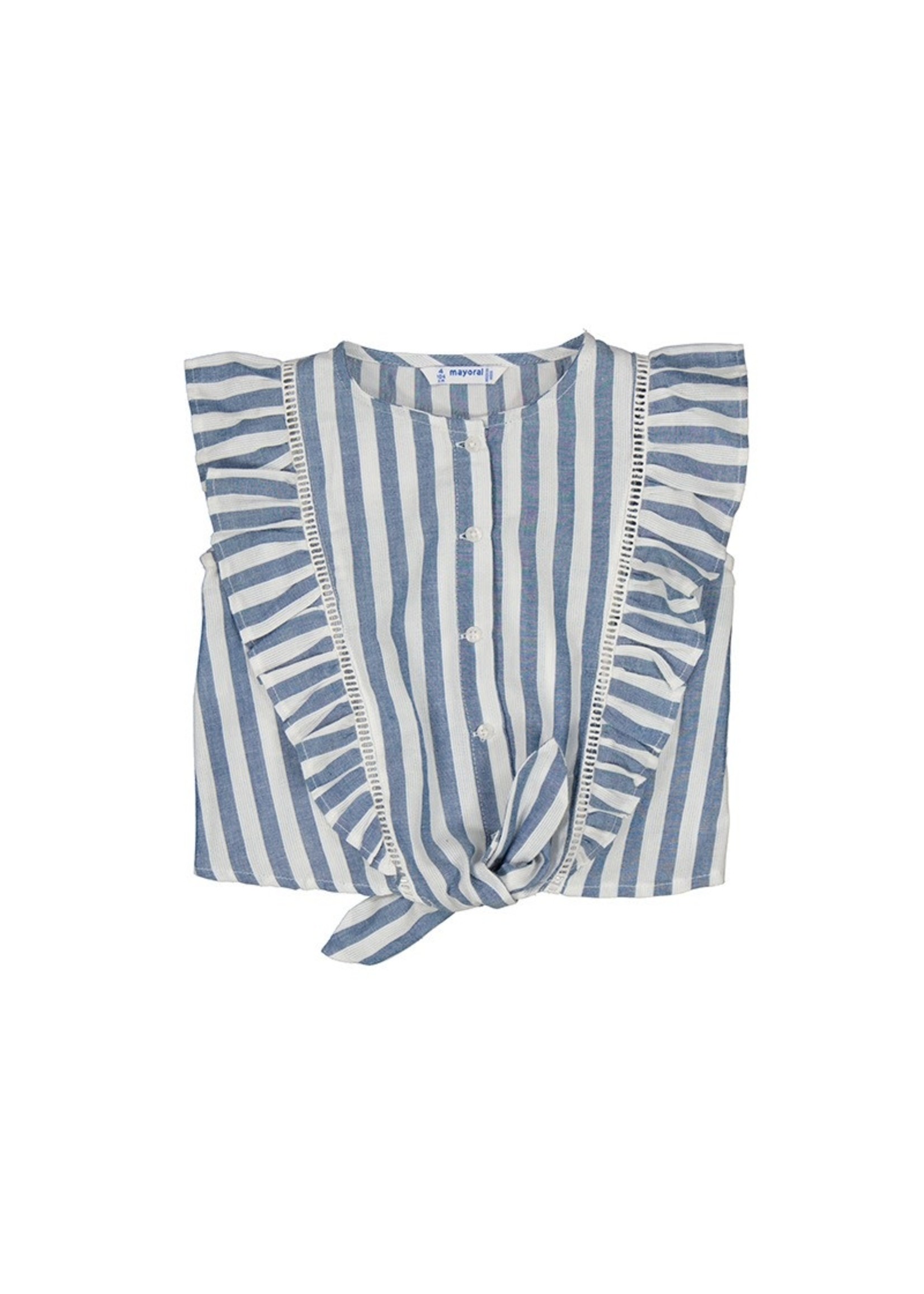 Mayoral Blue/White Striped Top