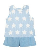 Mabel + Honey SHINING STAR PRINTED KNIT TOP AND TERRY SHORT 2 PC SET