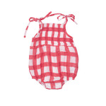 Angel Dear Red Gingham Smocked Bubble