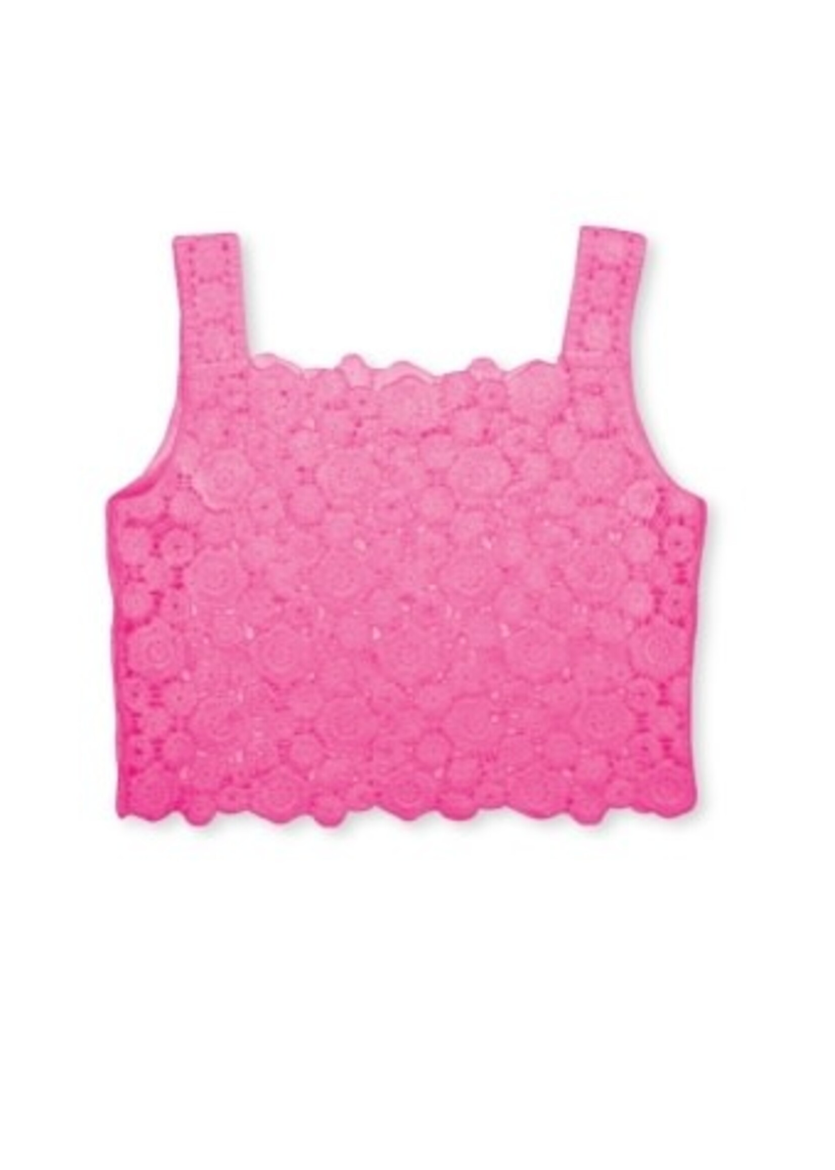 solid daisy crochet top pink The Sandbox Children's Boutique