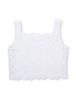 Shade Critters solid daisy crochet top - white