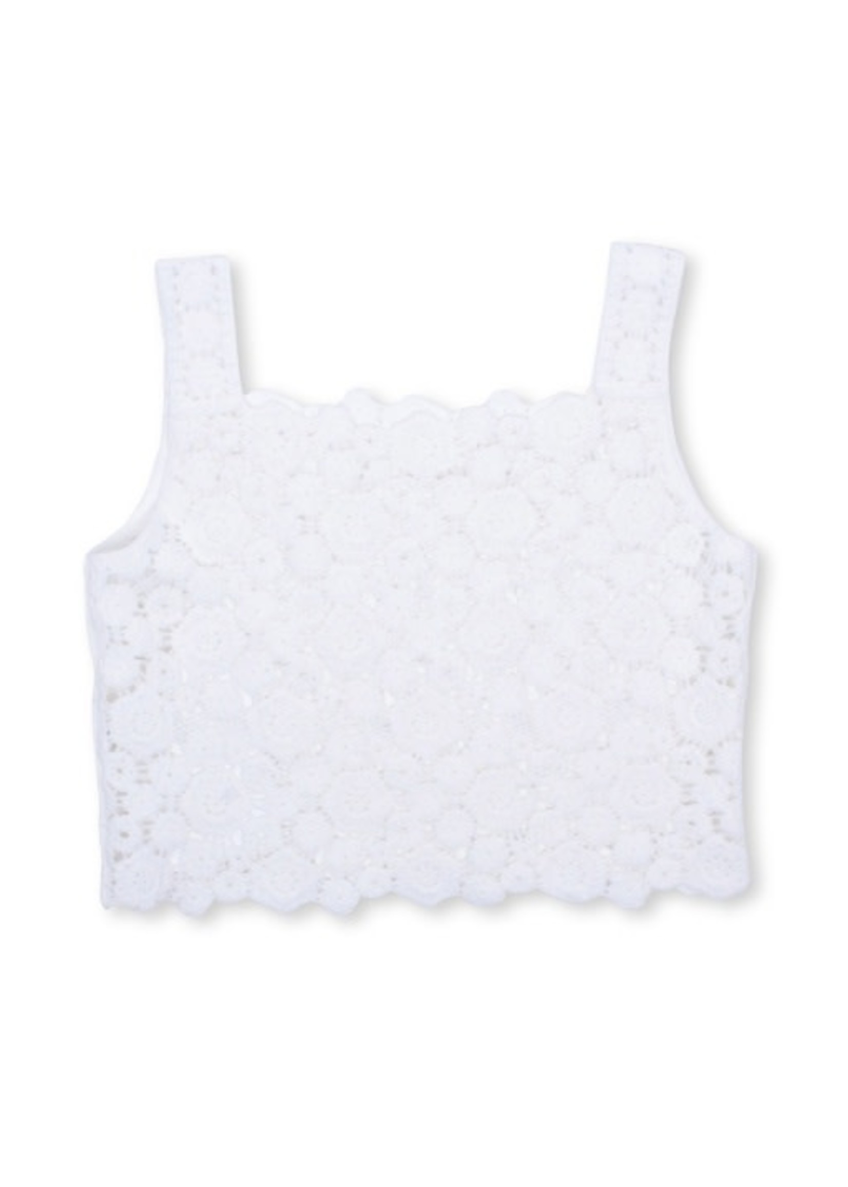 Shade Critters solid daisy crochet top - white