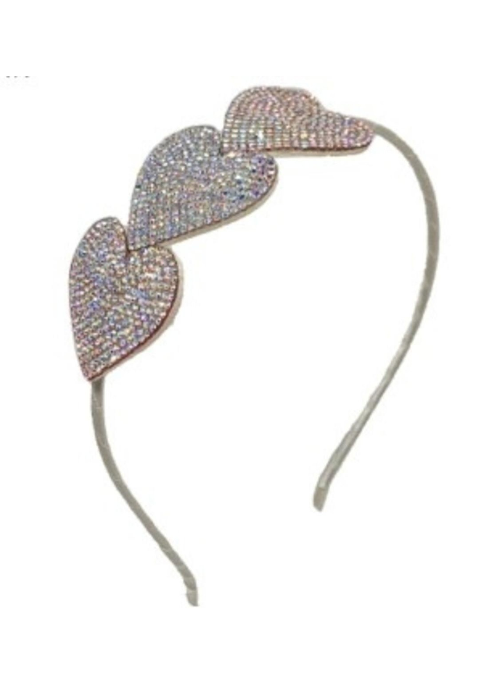 Bari Lynn Crystal 3 Heart Headband