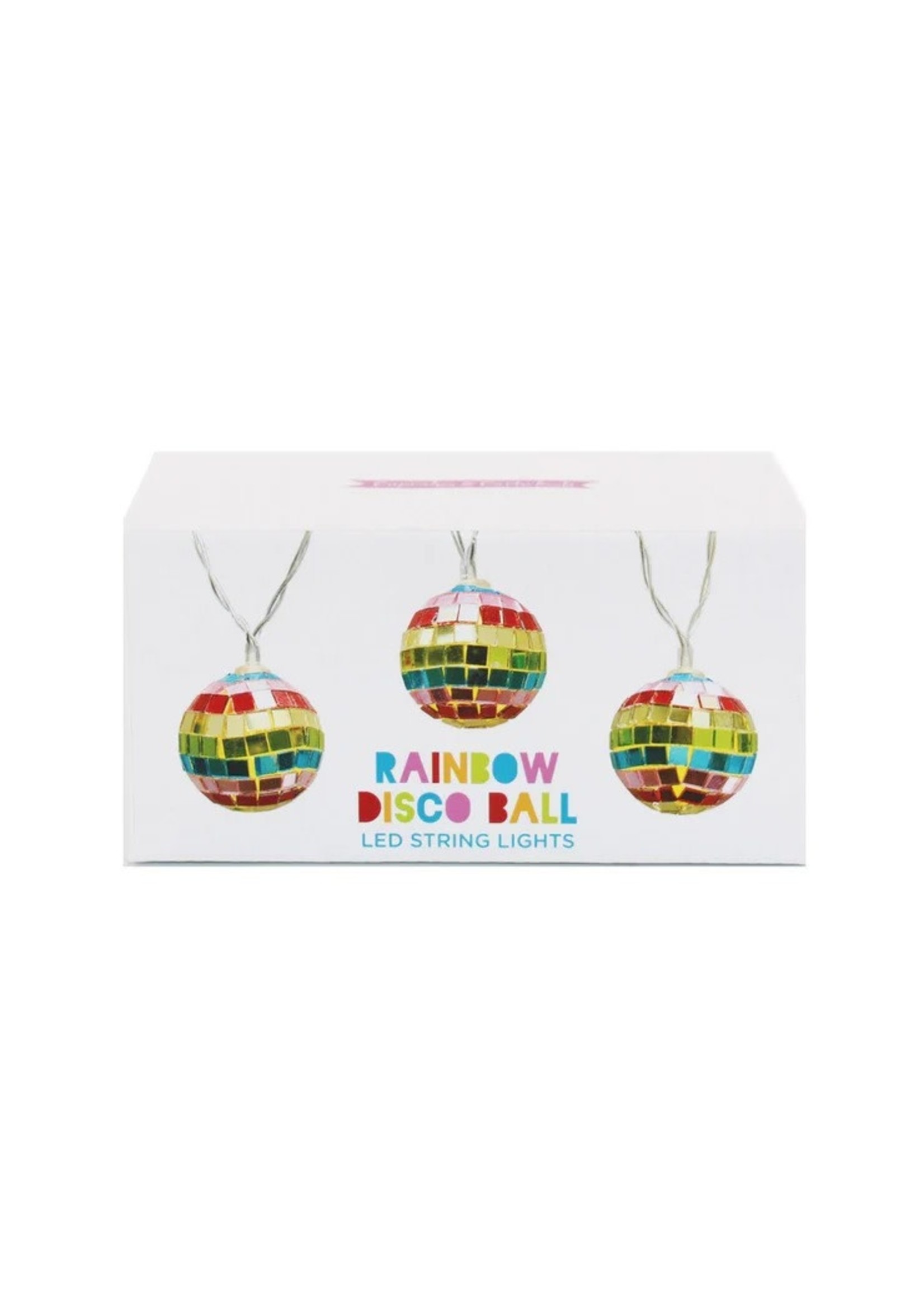 Two's Company Rainbow Disco Ball Led String Lights