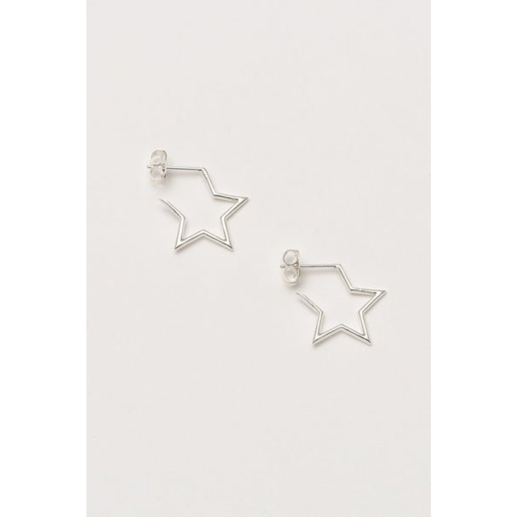 Estella Bartlett Silver Open Star Earrings