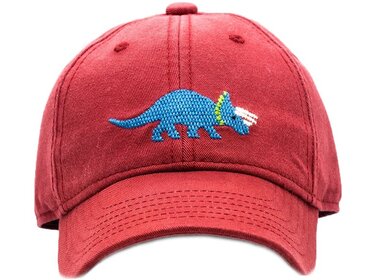Harding Lane Needlepoint Baseball Hat-Dino