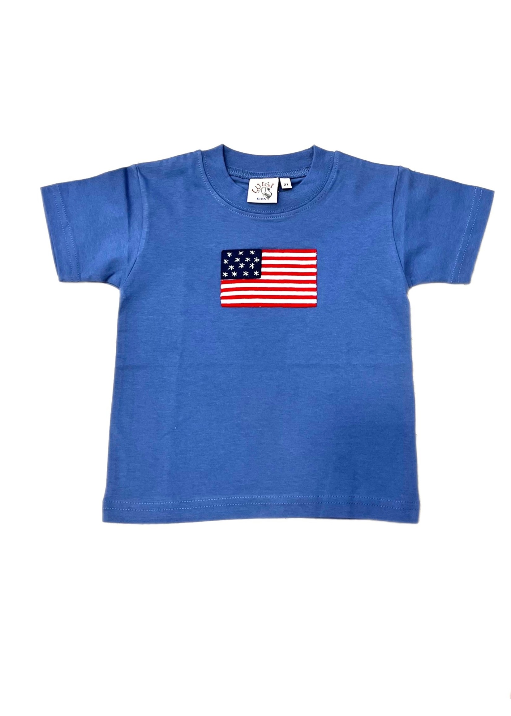Luigi Kids Blue American Flag Shirt