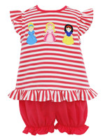 Claire & Charlie Princess Striped Knit Bloomer Set