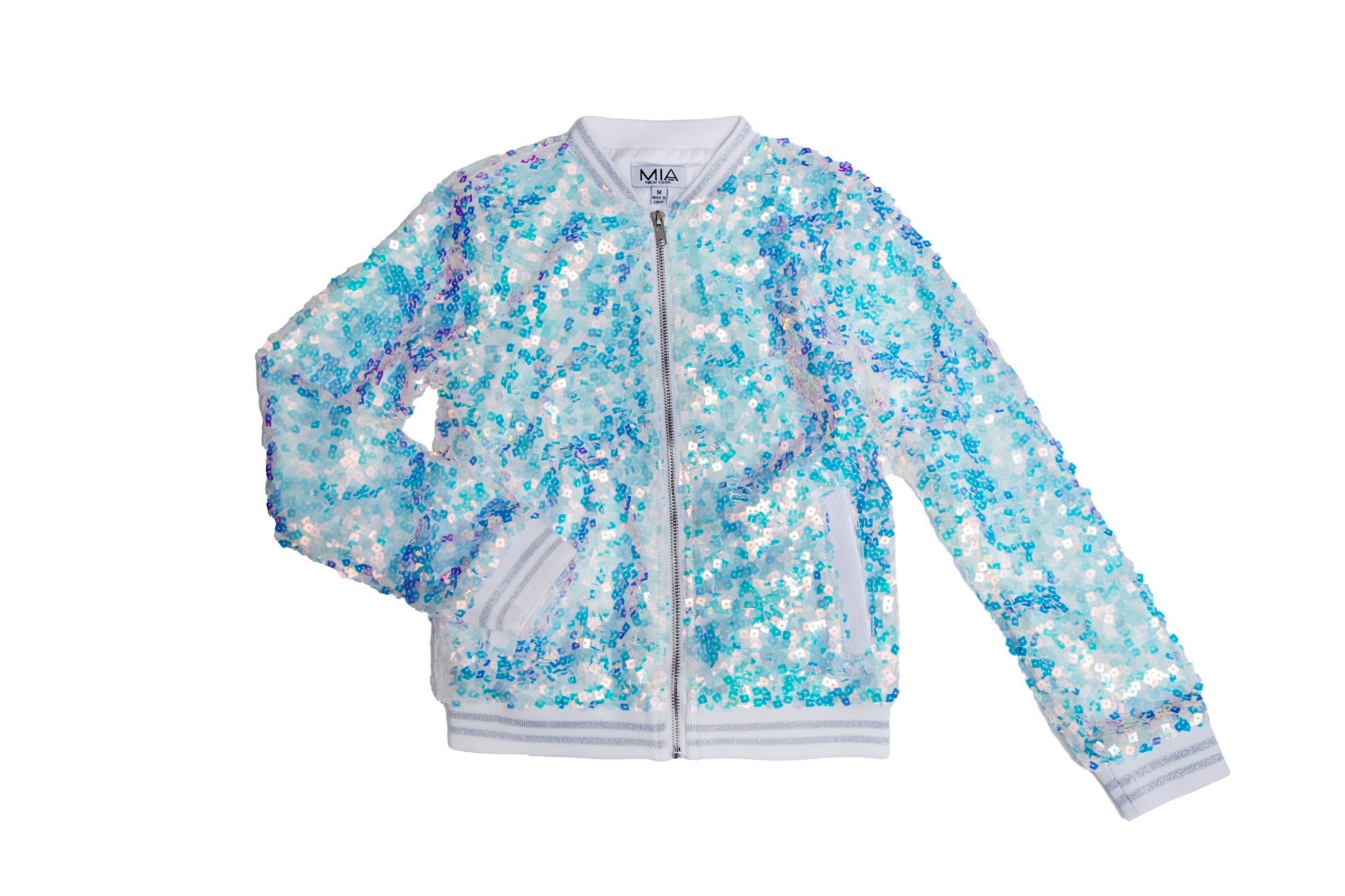 sequin jacket white