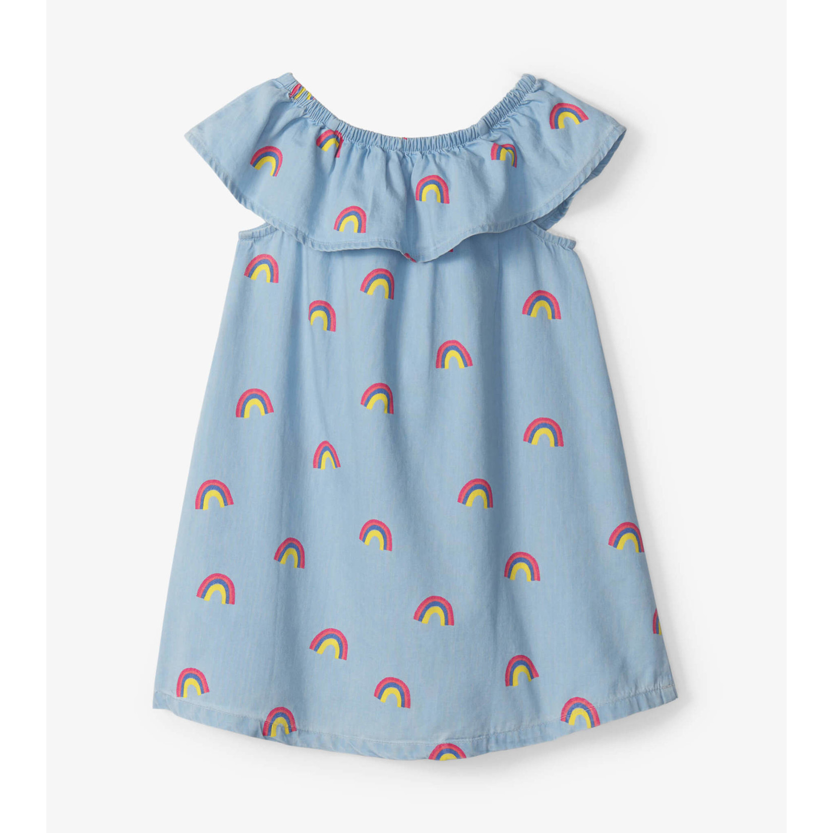 Hatley Scattered Rainbows Ruffle A-Line Dress