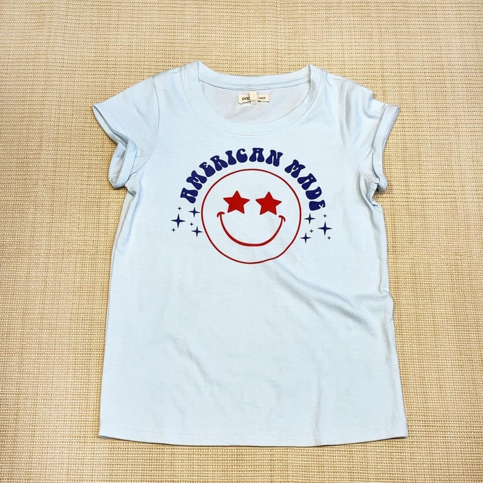 Paper Flower American Made Smily Face Tee
