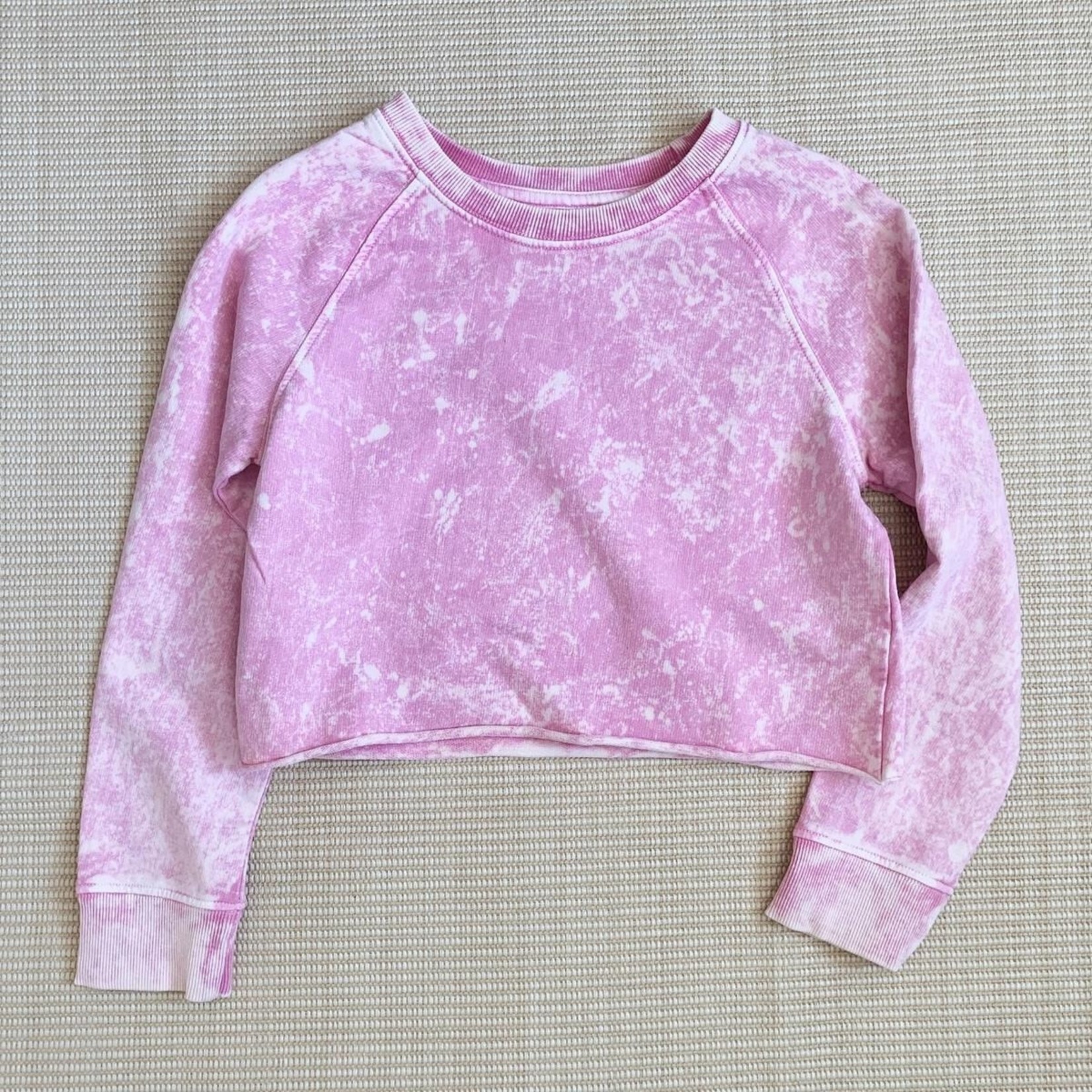 Paper Flower Sea Pink Crop Sweatshirt