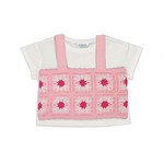 Mayoral Pink Crochet Shirt Set