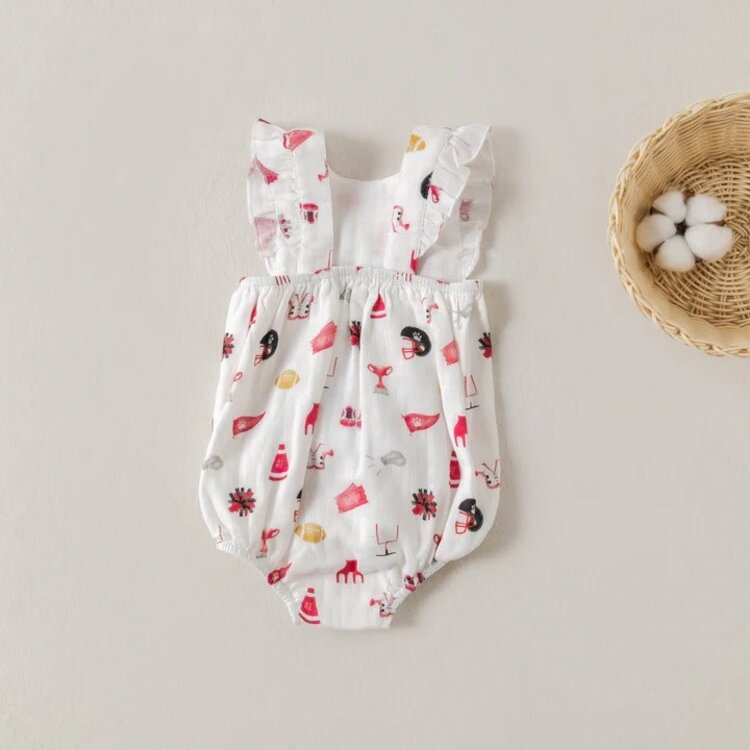 Nola Tawk Let's Go Bulldogs Muslin Sunsuit