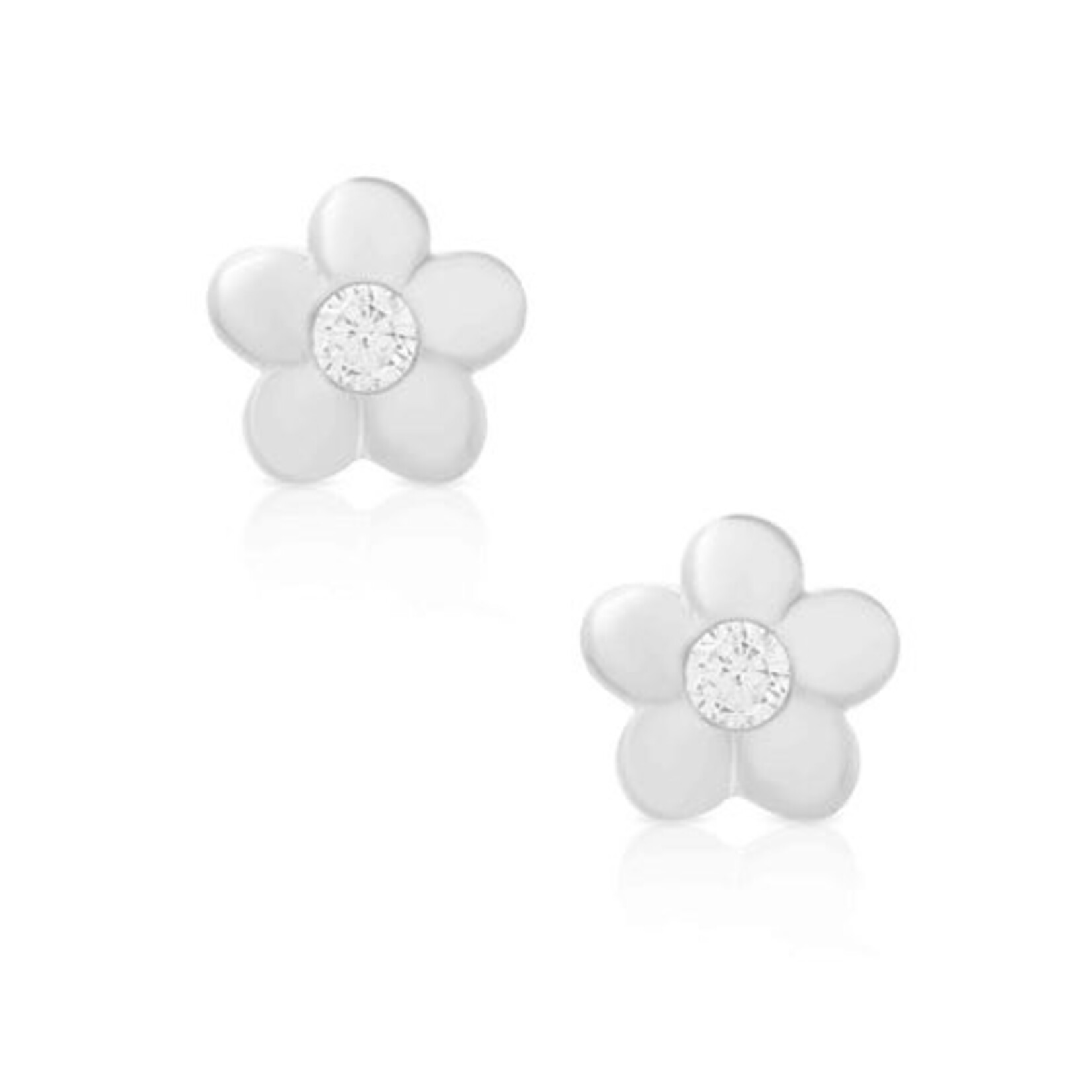 Lily Nily Flower CZ SS Earrings