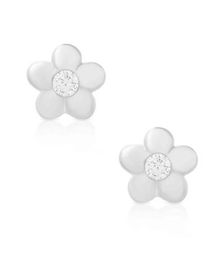 Lily Nily Flower CZ SS Earrings