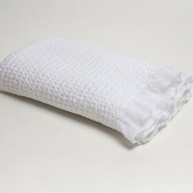 A Soft Idea Stonewashed Dotted Swiss Ruffle Blanket