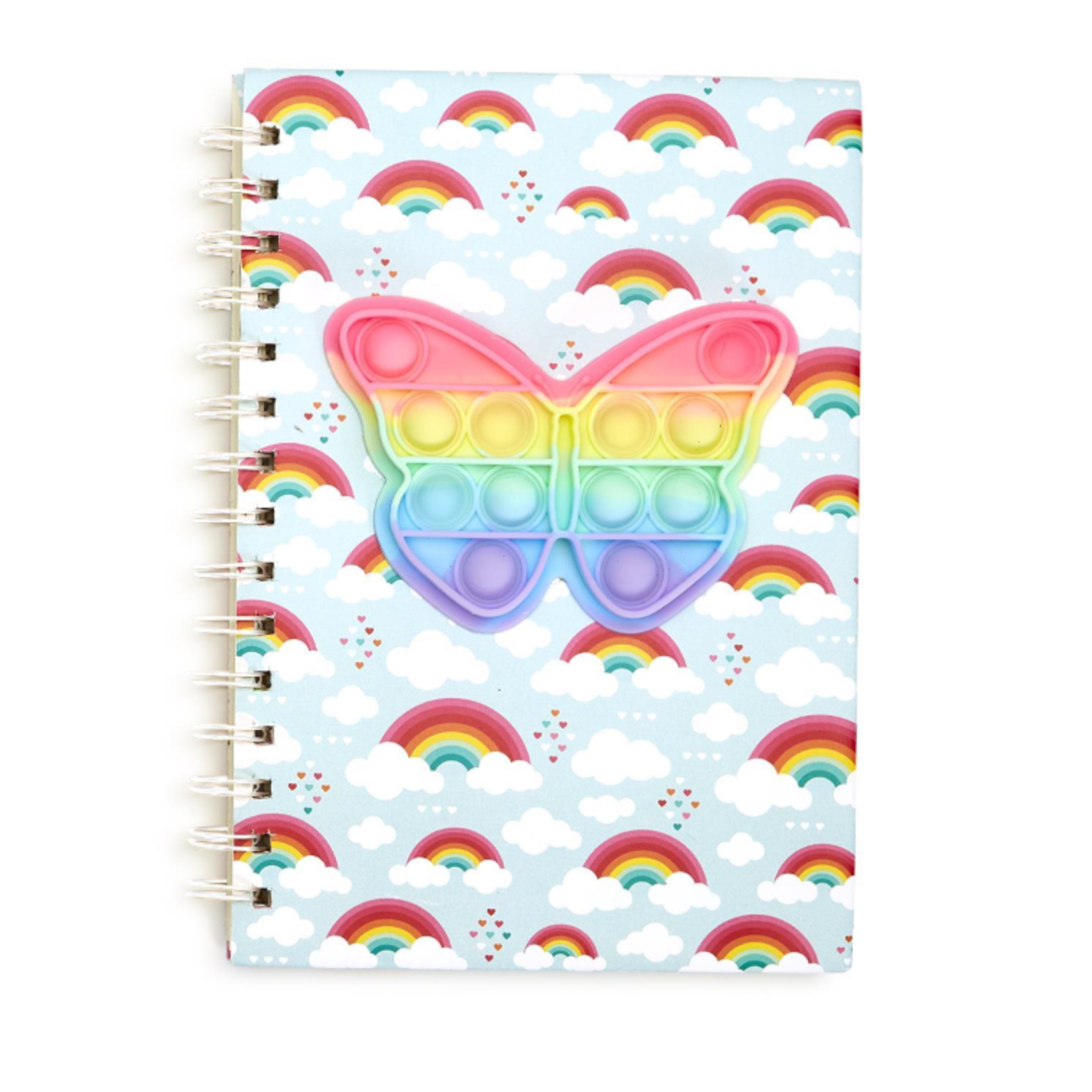 Two's Company Rainbow Butterfly Popper Notebook