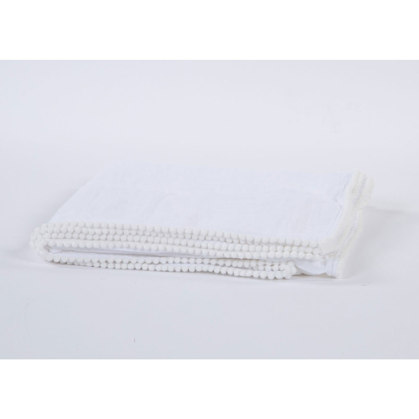 A Soft Idea Swaddle Blanket w/Pom Pom Edge