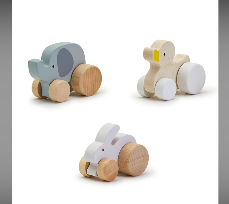 Two's Company Wooden Wobble Roll Toy-Elephant