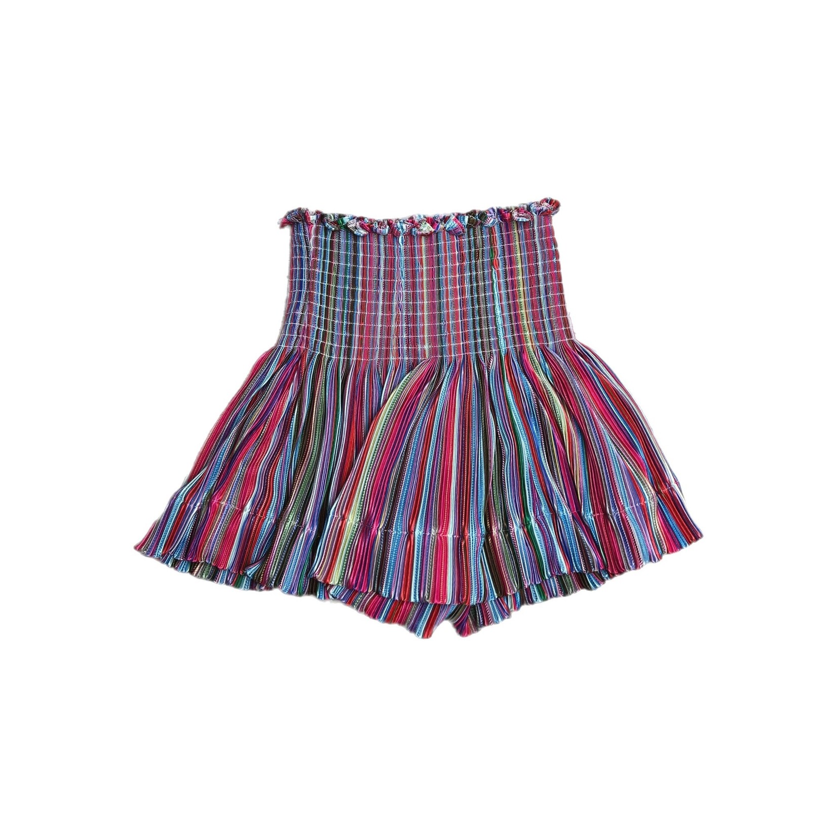Queen of Sparkle Red Rainbow Stripe Swing Shorts