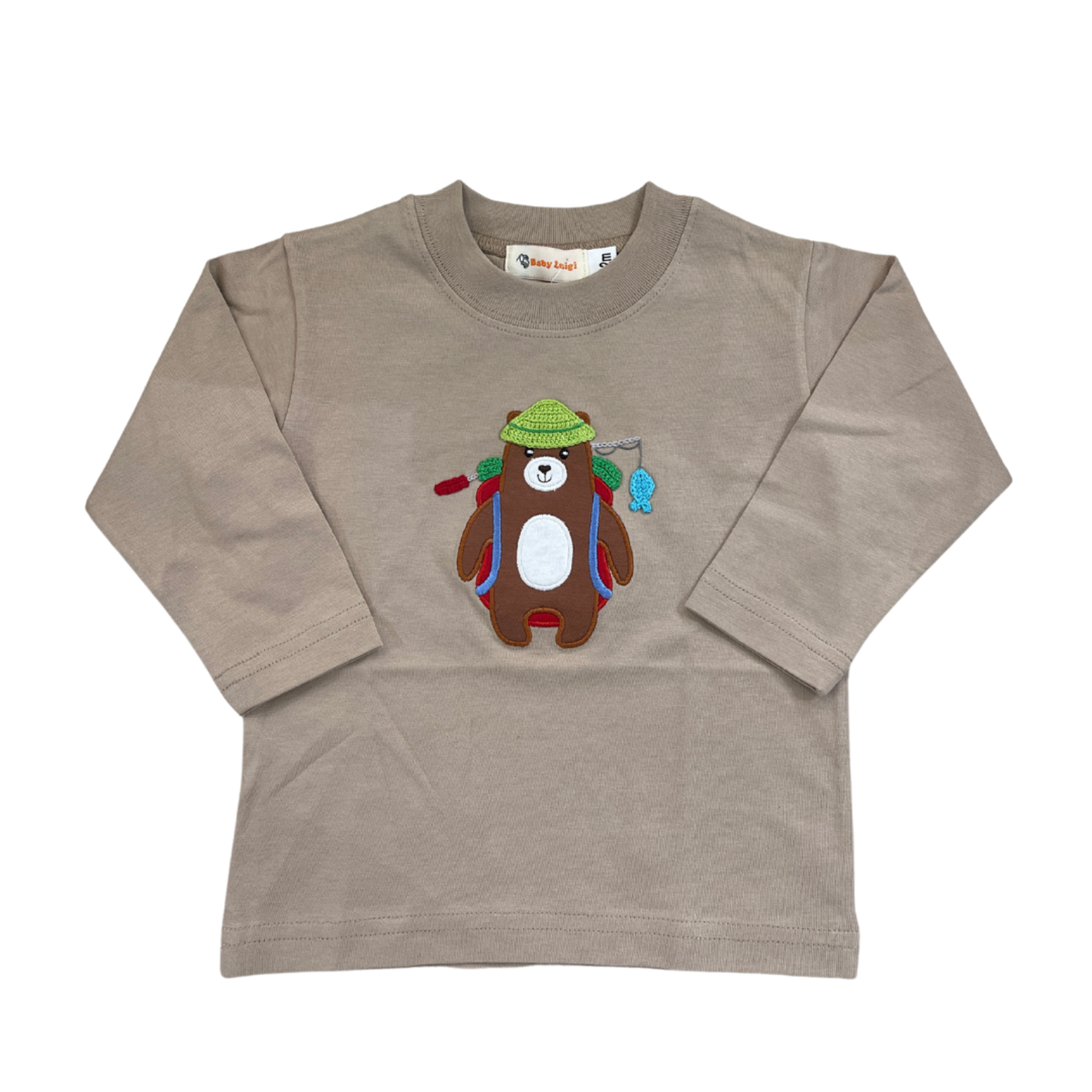 Luigi Kids Camping Bear w/ Fishing Pole Shirt 9m