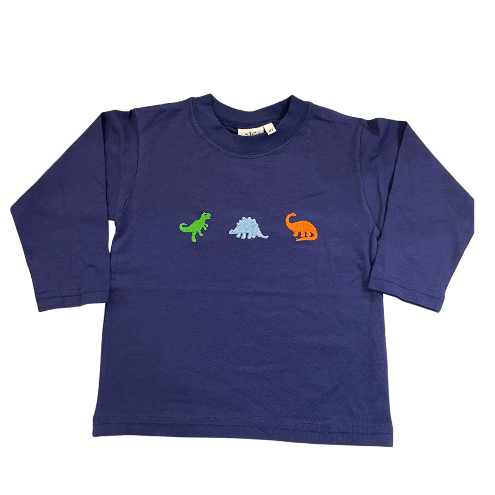 Luigi Kids Navy Emb Dinosaur Shirt