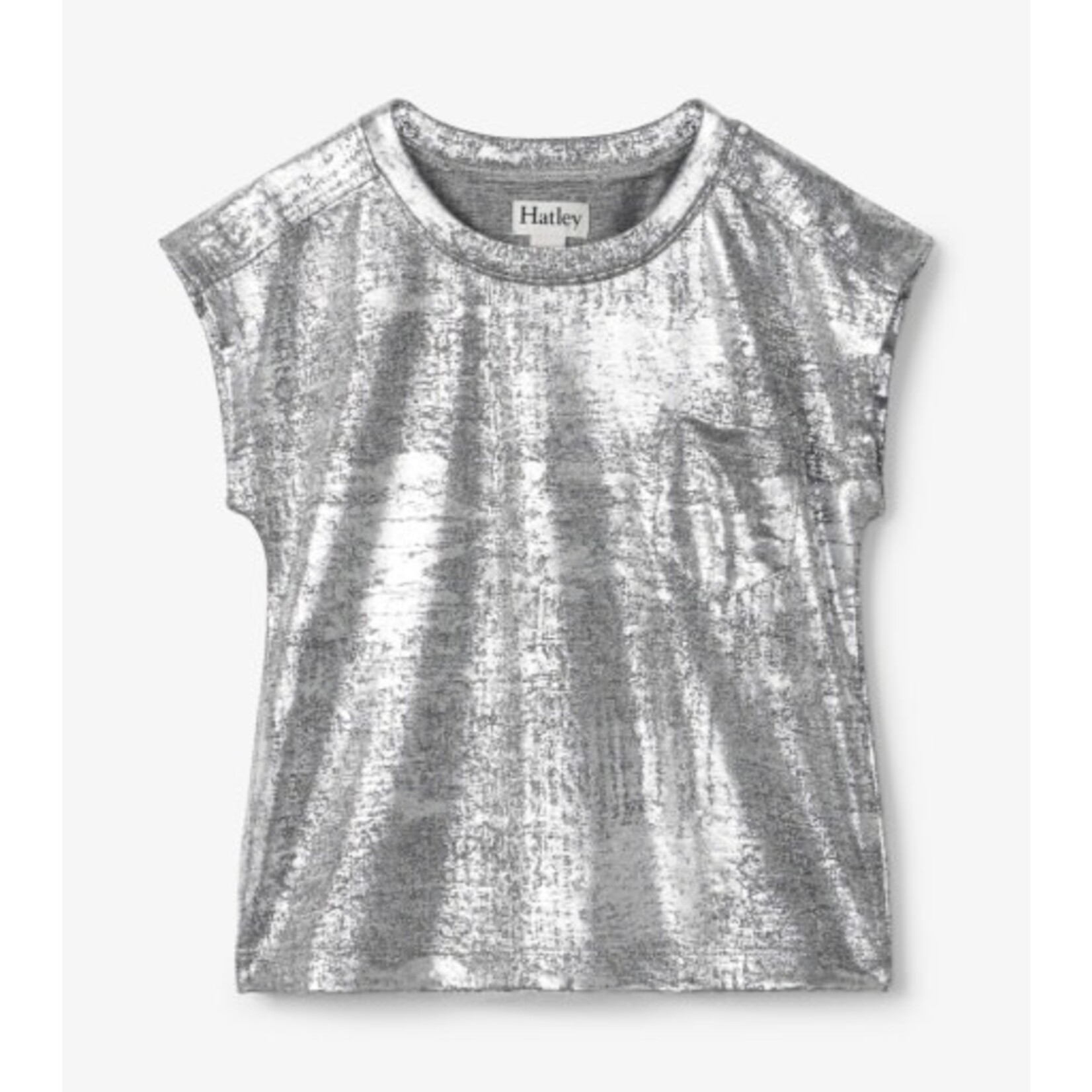 Hatley Kids silver shimmer relaxed tee