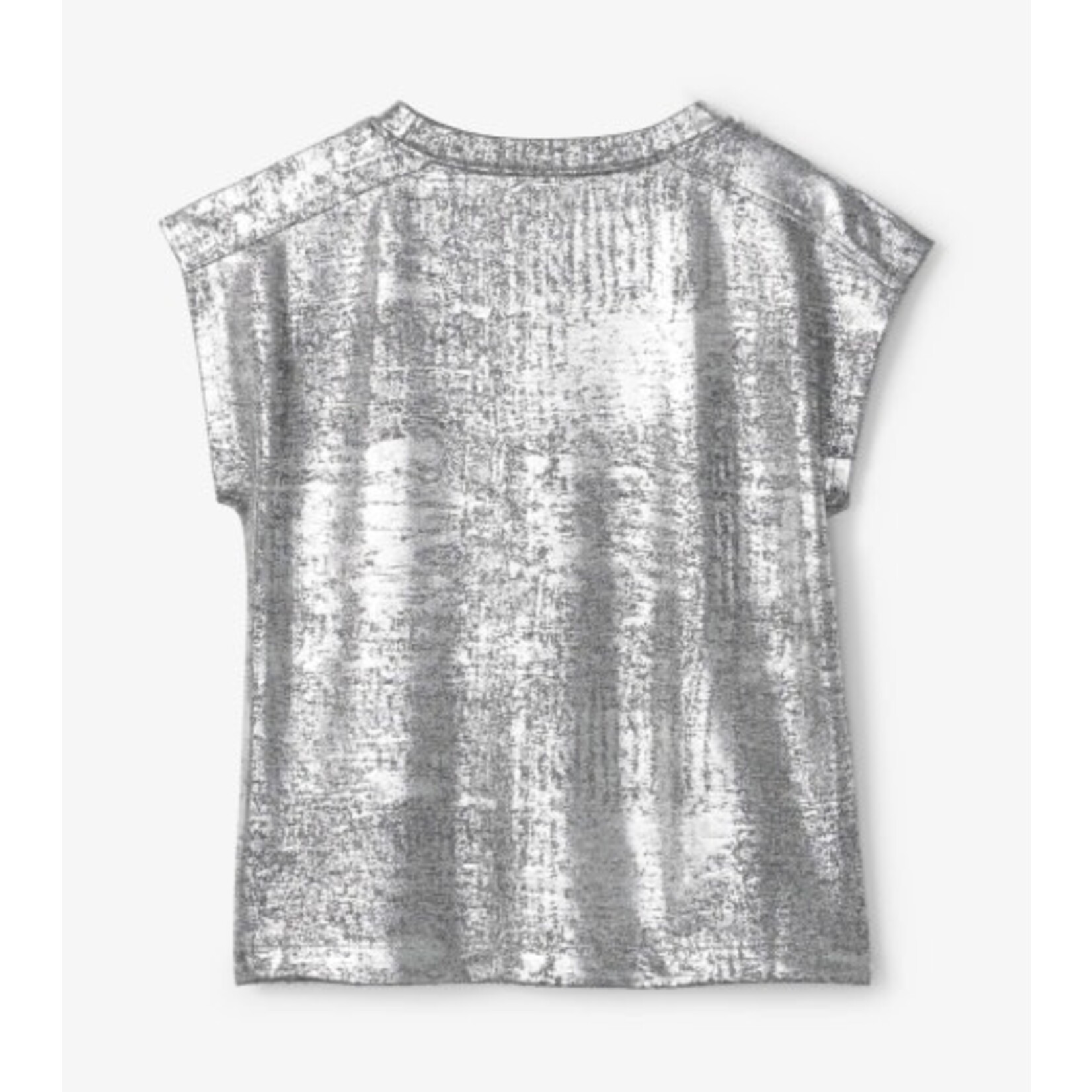 Hatley Kids silver shimmer relaxed tee
