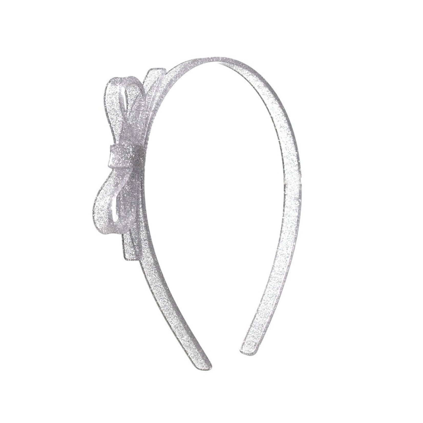 Lilies & Roses Thin Bow Headband - Silver