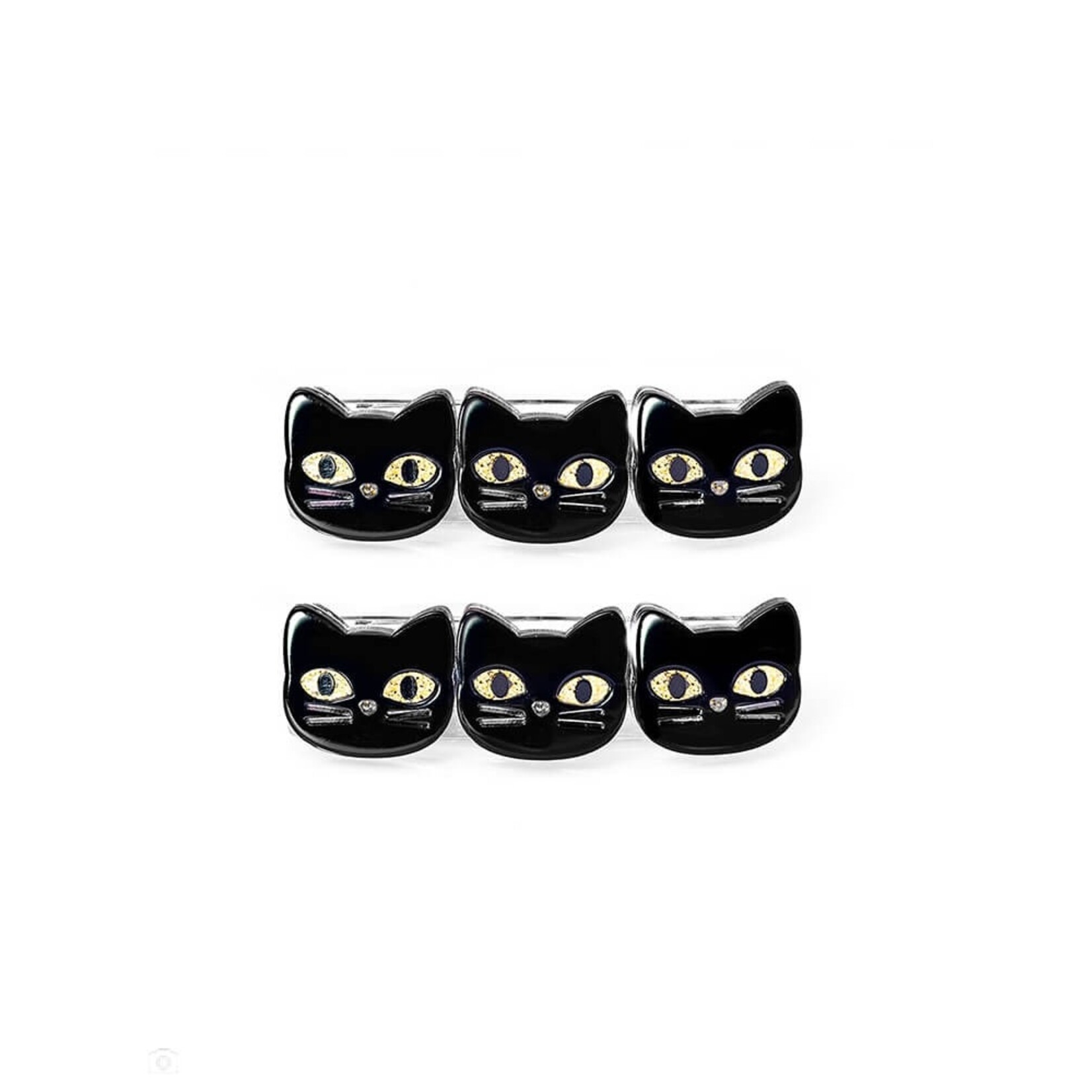 Lilies & Roses Triple Black Cats Hair Clips