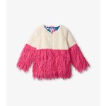 Hatley Kids sheer pink faux fur jacket