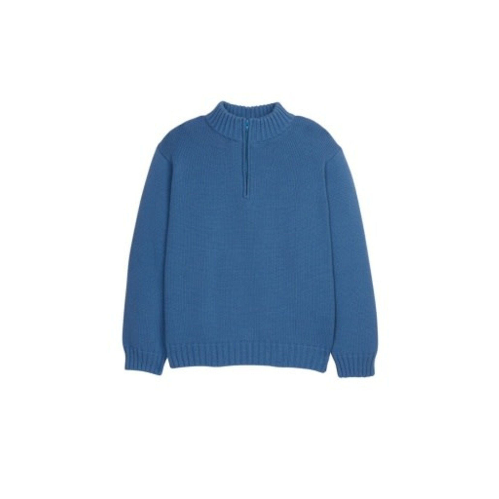 Little English Quarter Zip Sweater-Stormy Blue