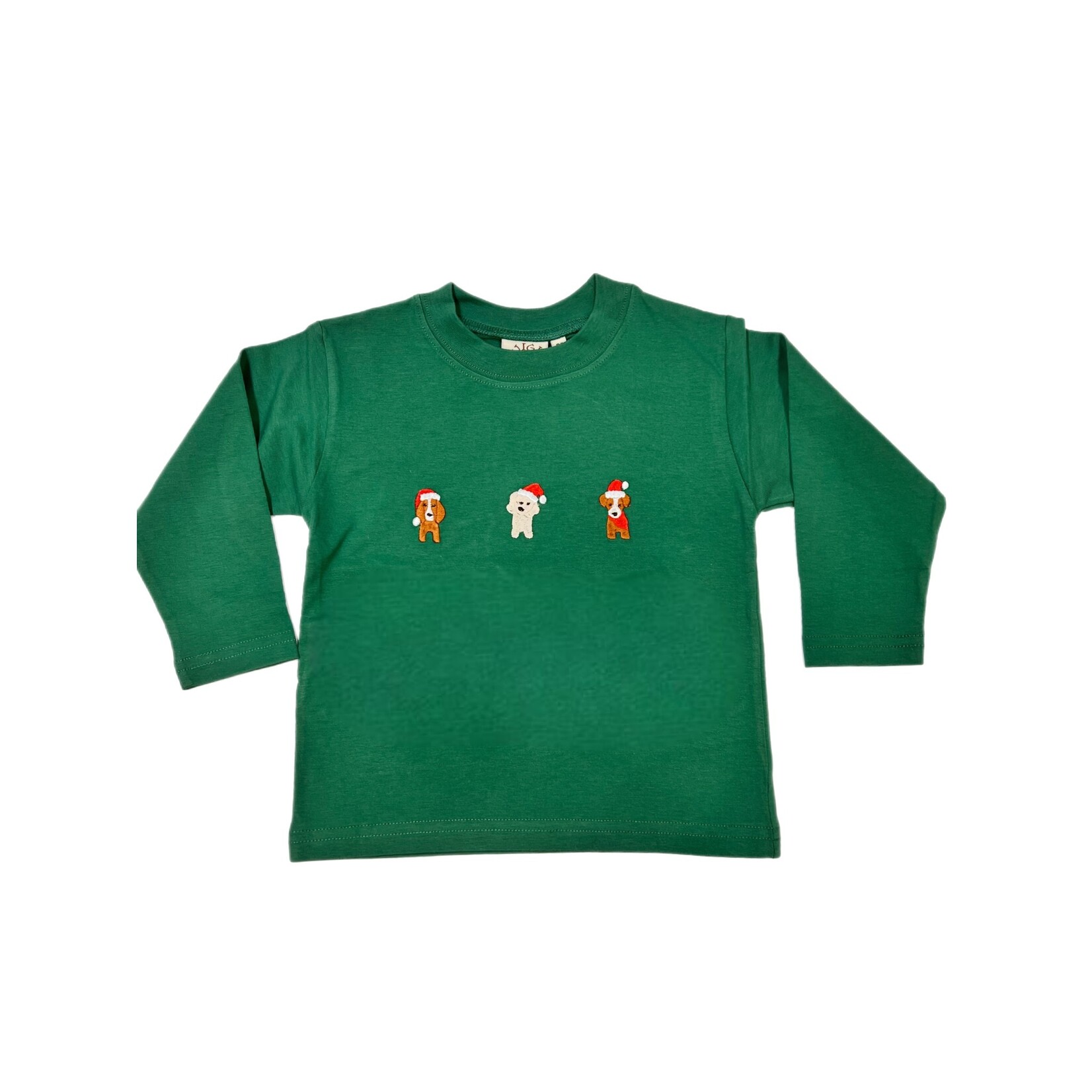 Luigi Kids Green Puppy Santa Shirt