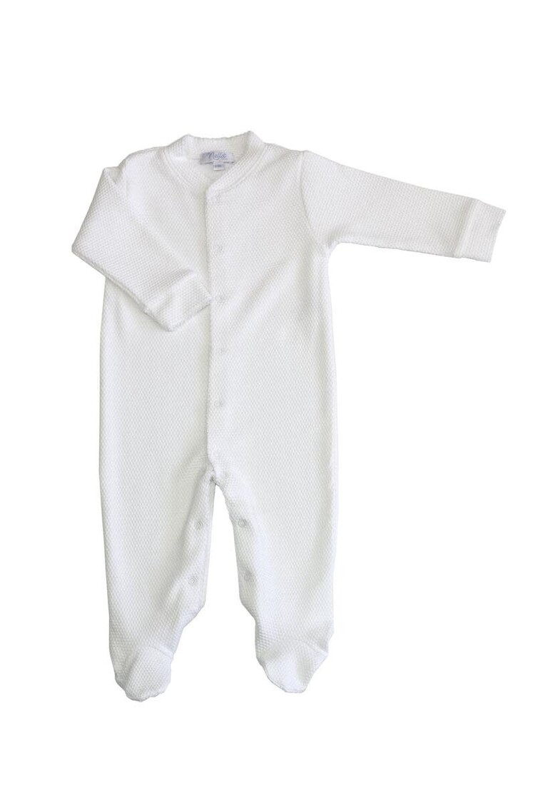 Nella Pima White Bubble Baby Footie