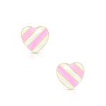 Lily Nily Pink Stripe Heart Earrings