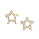 Lily Nily Open Star Gold CZ Earrings SS