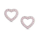 Lily Nily Gold Pink Heart CZ Earrings SS