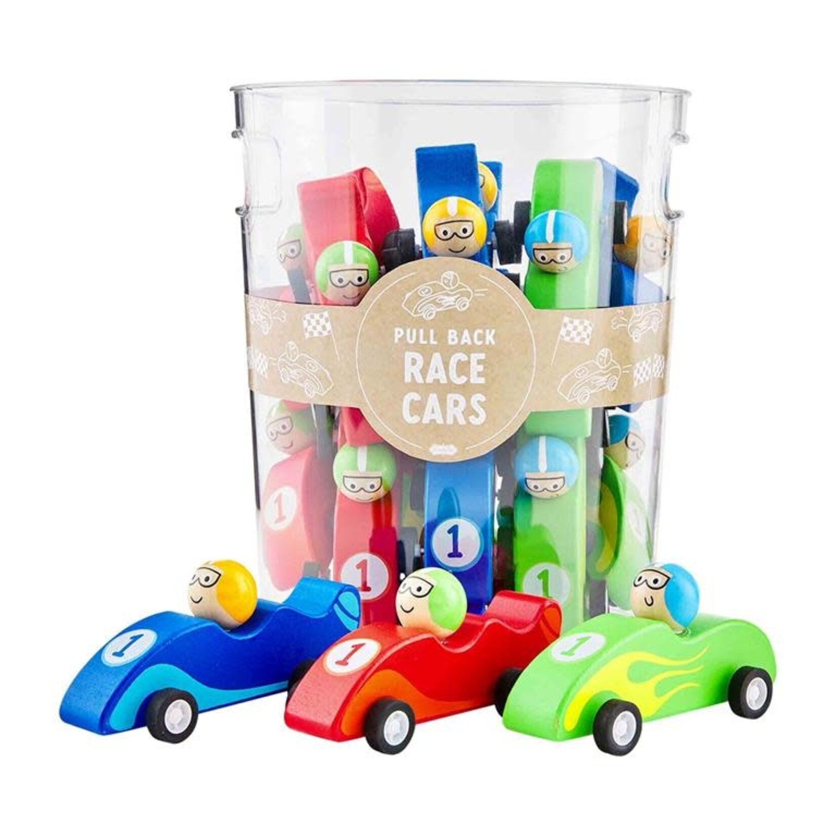 Mud Pie Wooden Pull Back Race Cars