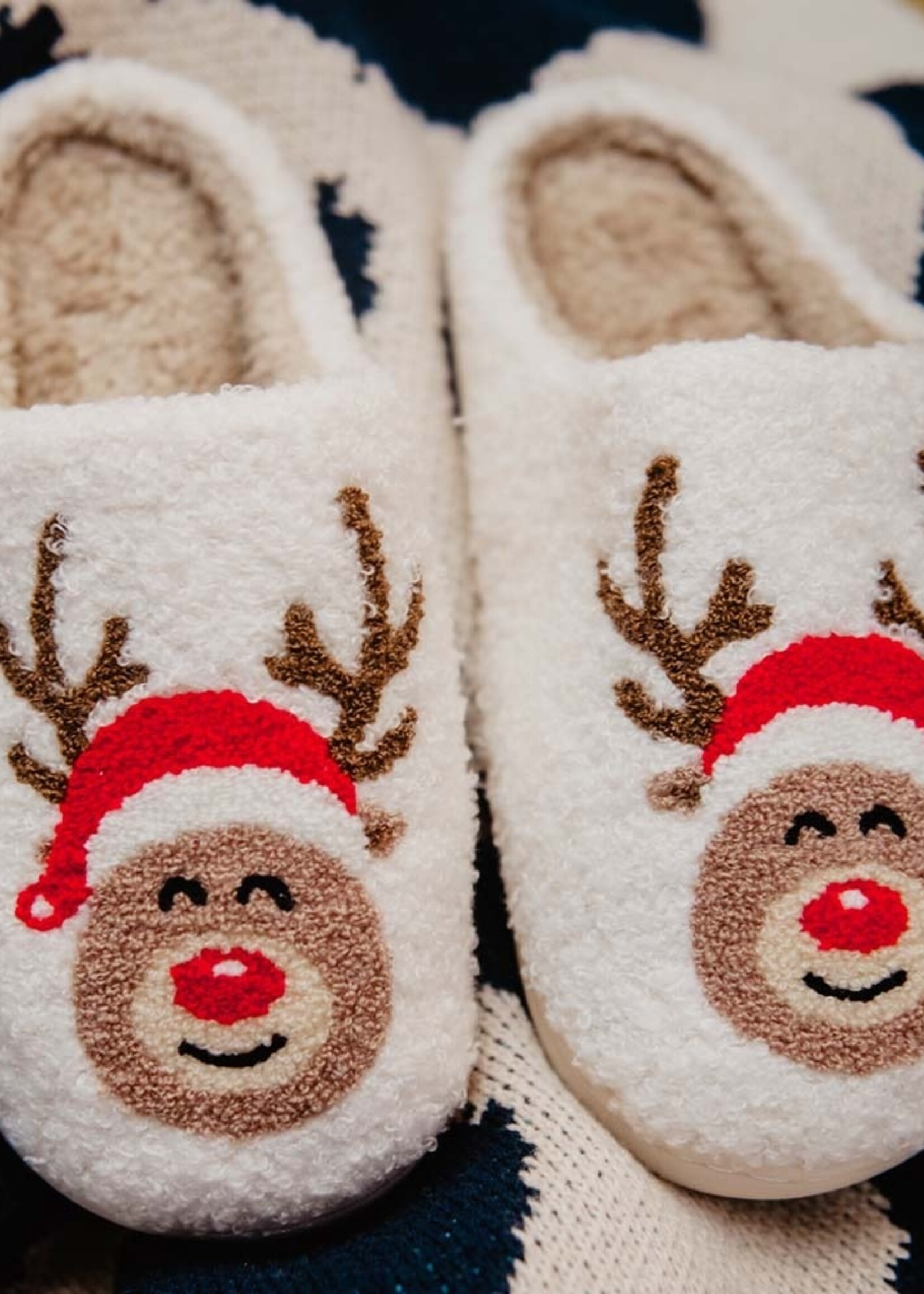 Katydid Santa Smiley Slippers