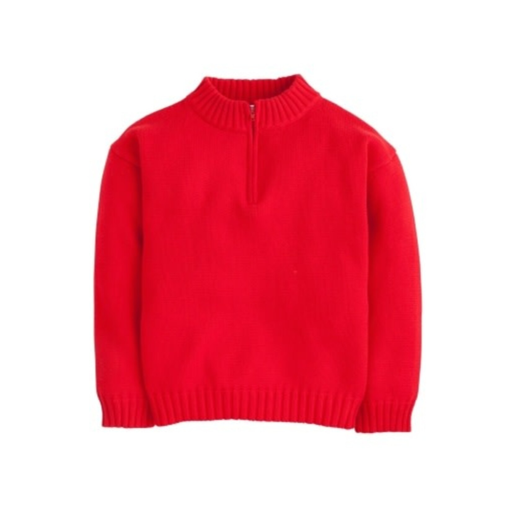 Little English Quarter Zip Sweater - Red